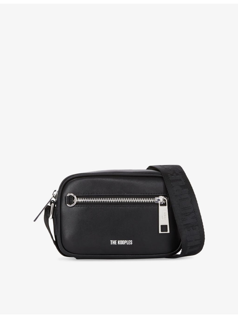 The Kooples leather cross-body bag with branded strap (British brand)