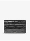 Aspinal of London Mayfair croc-effect leather clutch bag, UK version