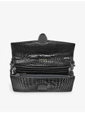 Aspinal of London Mayfair croc-effect leather clutch bag, UK version