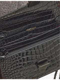 Aspinal of London Mayfair croc-effect leather clutch bag, UK version