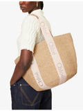 Chloé Woody large paper tote bag, imported from the UK