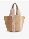Chloé Woody large paper tote bag, imported from the UK