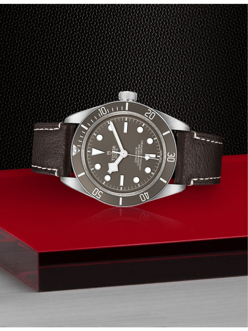 Tudor Black Bay 58 sterling-silver and leather watch 39mm - British product