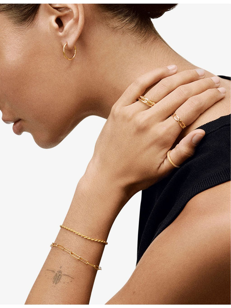 Monica Vinader Siren Muse small hoop earrings 18ct gold-plated vermeil (British brand)