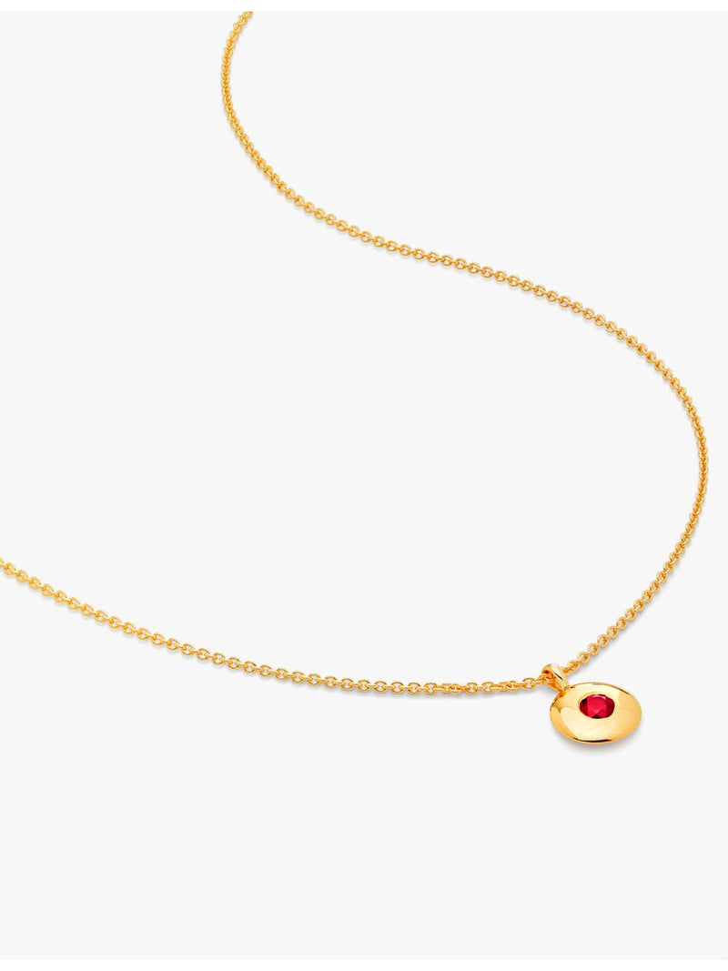 Monica Vinader garnet pendant necklace in vermeil sterling silver - British product