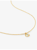 selfridges Monica Vinader March Birthstone 18ct Gold-Vermeil Aquamarine Necklace 41-46cm- Buy online at McGrocer