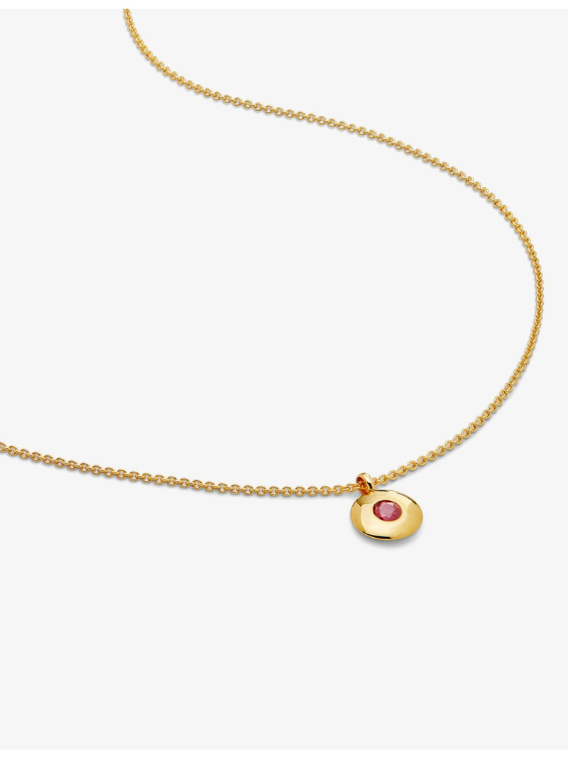 Monica Vinader 18ct gold vermeil ruby pendant, UK version