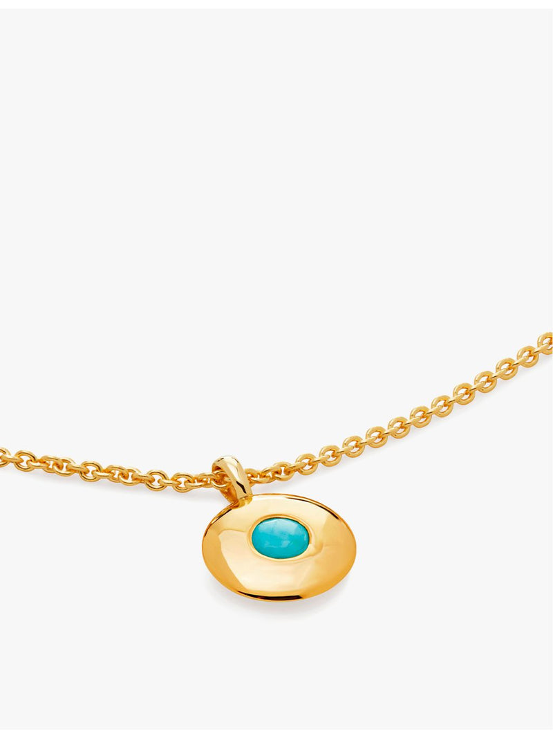 Monica Vinader turquoise pendant necklace in 18ct gold vermeil - British product