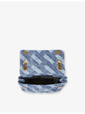 Kurt Geiger London mini Kensington denim cross-body bag, imported from the UK
