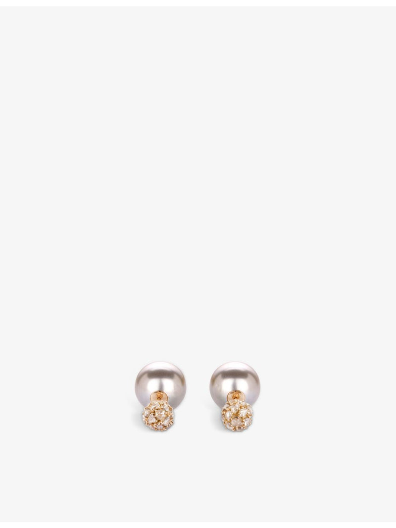 La Maison Couture IVAR 18ct yellow gold diamond earrings - British product
