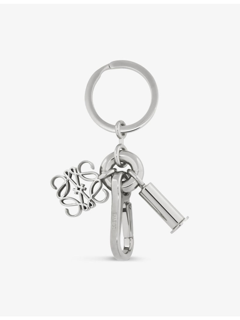 Loewe Anagram silver-tone brass keyring - British product