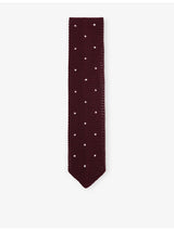 selfridges Reiss Punto Spot-embroidered Silk Tie- Buy online at McGrocer