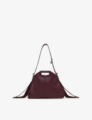 Miss M logo-embossed fringed-trim leather shoulder bag - Wine lees - 1 Size