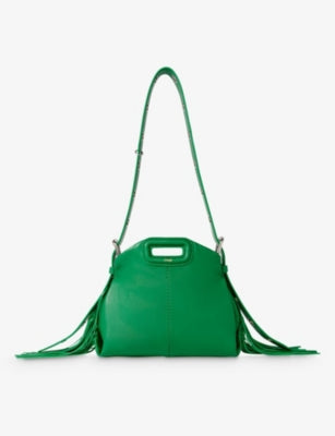 Maje Miss M Mini Logo-Embossed Leather Shoulder Bag