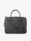 Sandro large logo-embossed faux-leather briefcase, UK version