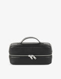 Sandro faux-leather wash bag top handle grained 22cm, UK version