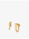 Bvlgari Serpenti Viper 18ct yellow gold diamond hoop earrings (British brand)