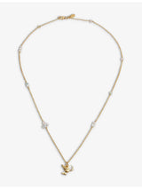 selfridges With Love Darling Peace Gaia 14ct Gold-Plated Sterling-Silver Gemstone and Pearl Necklace- Buy online at McGrocer