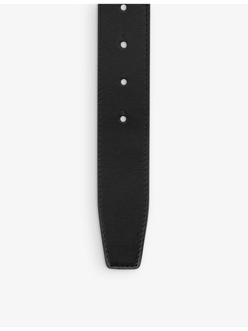 CL logo-buckle leather belt with signature red lining - British product