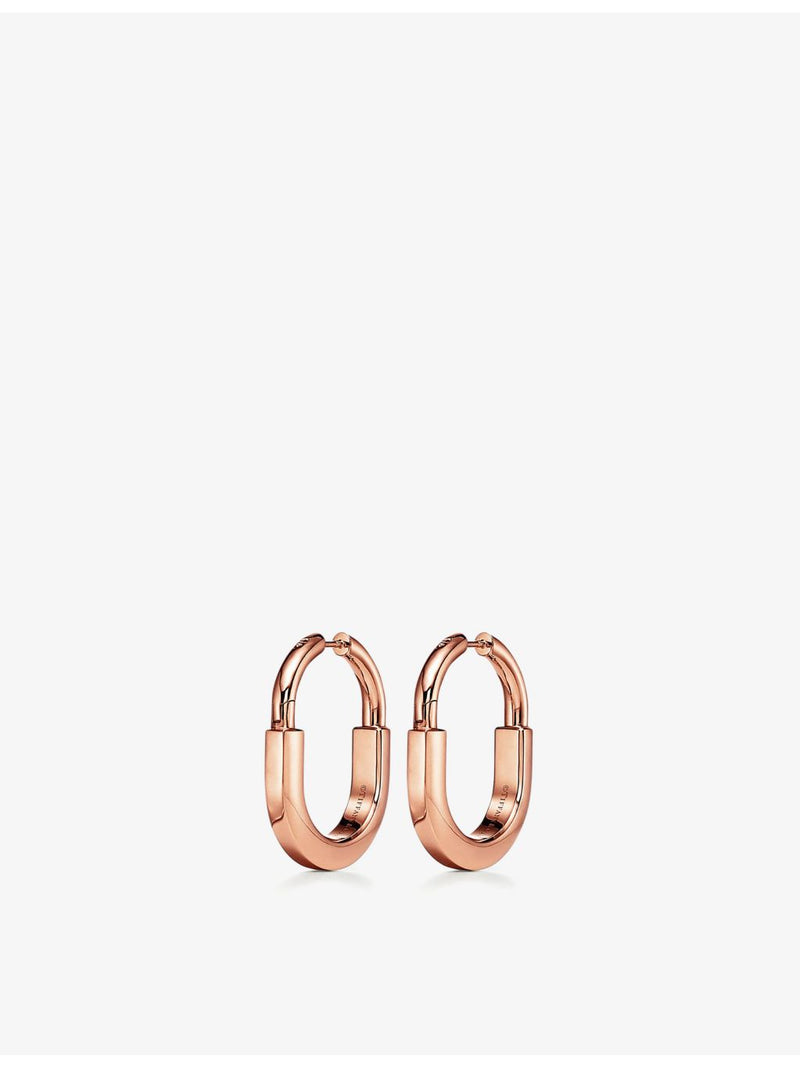 Tiffany & Co lock diamond earrings 18ct rose gold - British product