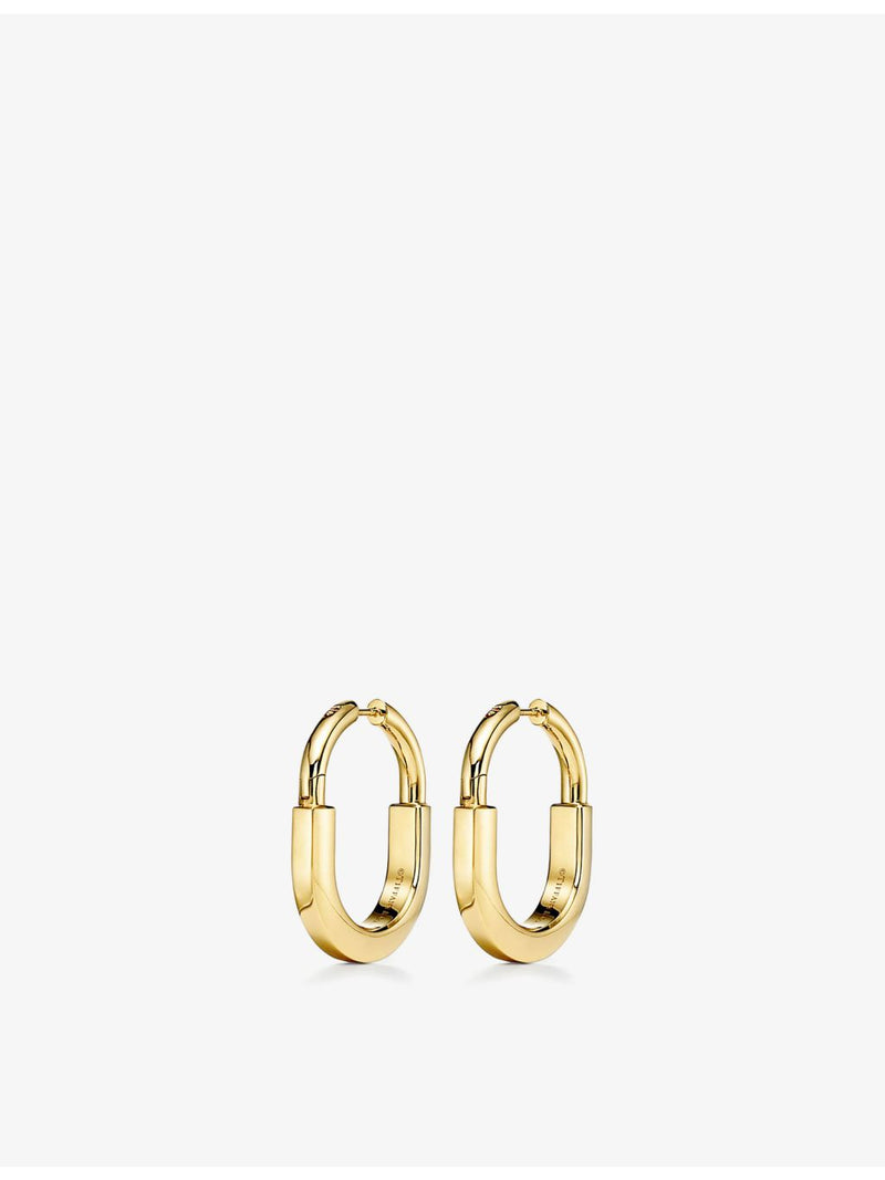 Tiffany & Co Lock 18ct yellow gold diamond earrings medium, UK version