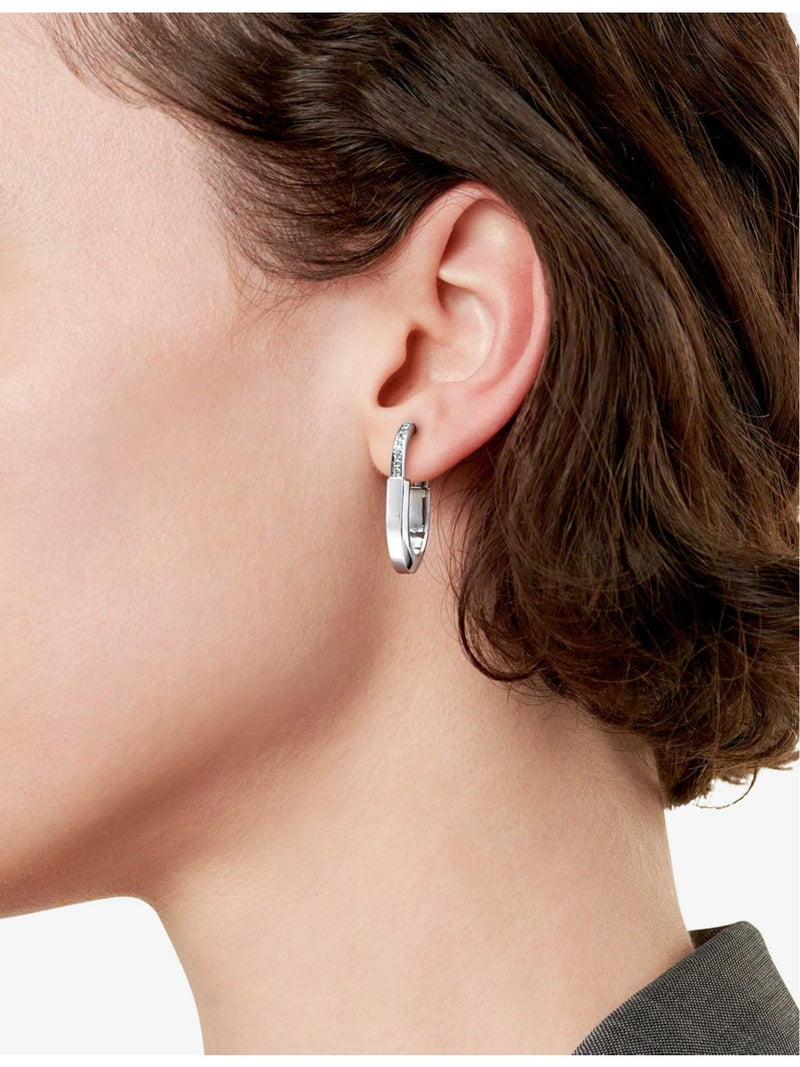 Tiffany & Co. 18ct white-gold diamond hoop earrings, imported from the UK