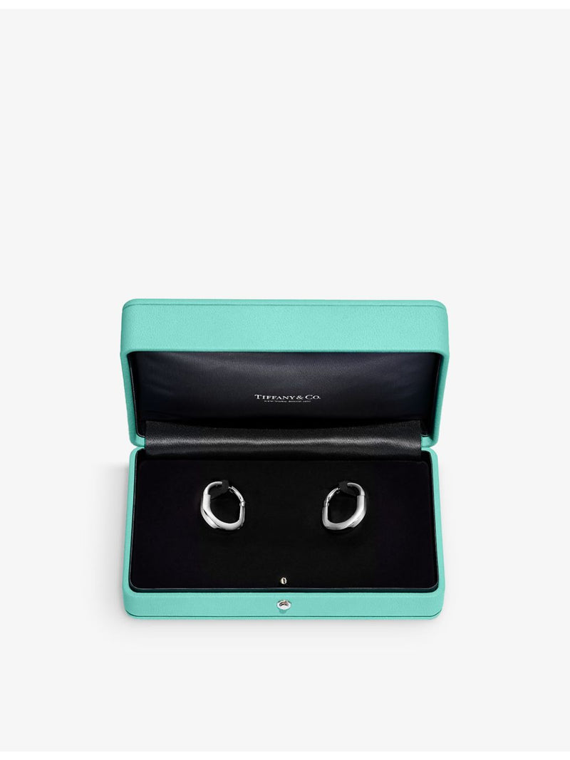 Tiffany & Co. 18ct white-gold diamond hoop earrings, imported from the UK