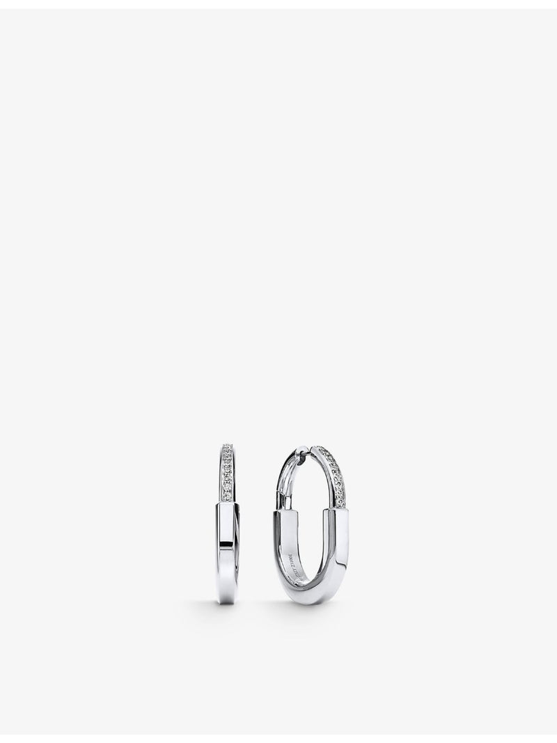 Tiffany & Co. 18ct white-gold diamond hoop earrings, imported from the UK