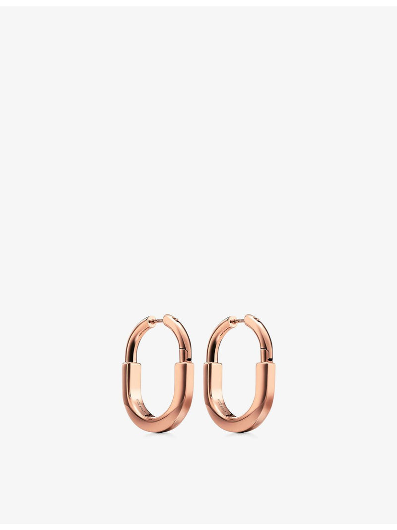 Tiffany & Co. Lock rose gold earrings medium, imported from the UK