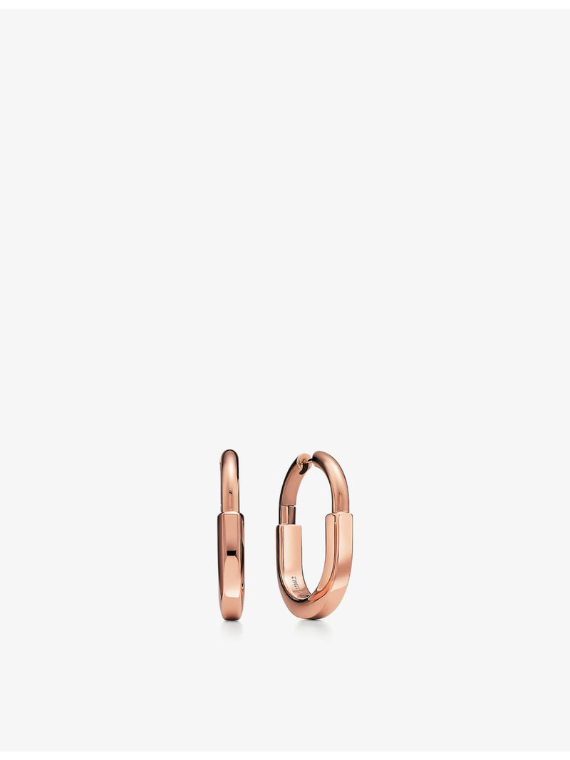 Tiffany & Co. Lock rose gold earrings medium, imported from the UK