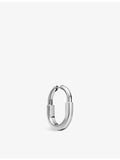 Tiffany Lock medium rhodium-plated white gold hoop earrings, imported from the UK