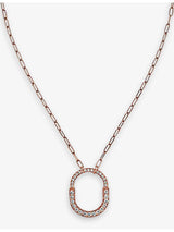 selfridges Tiffany & Co. Lock Medium 18ct Rose-Gold and 1.25ct Brilliant-Cut Diamond Pendant Necklace- Buy online at McGrocer
