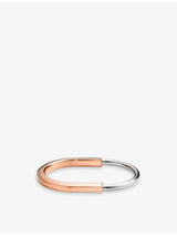 selfridges Tiffany & Co. Lock 18ct Rose and White-Gold Bangle Bracelet- Buy online at McGrocer