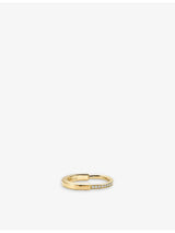 selfridges Tiffany & Co. Lock 18ct yellow-gold and 0.17ct diamond ring- Buy online at McGrocer