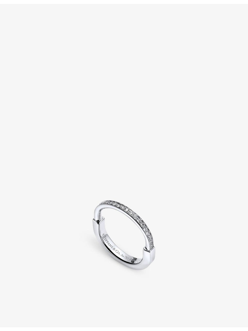 Tiffany Lock ring 18ct white gold 0.17ct diamond (British brand)