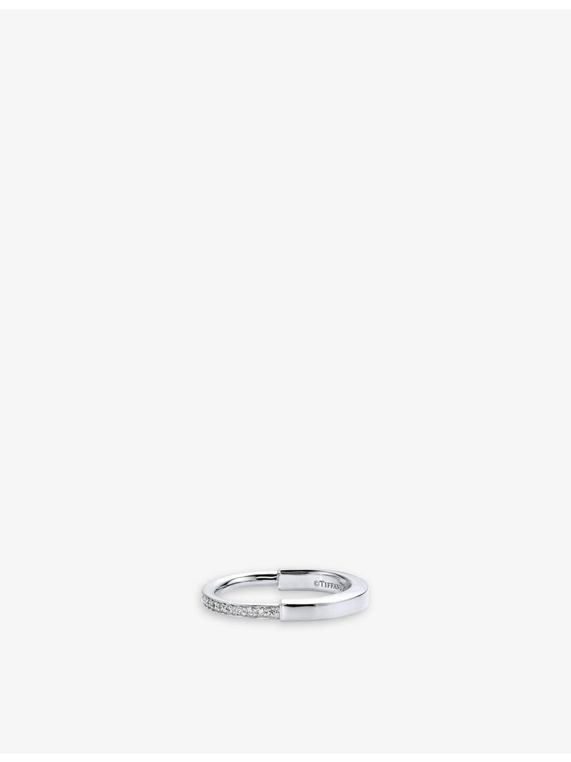 Tiffany Lock ring 18ct white gold 0.17ct diamond (British brand)