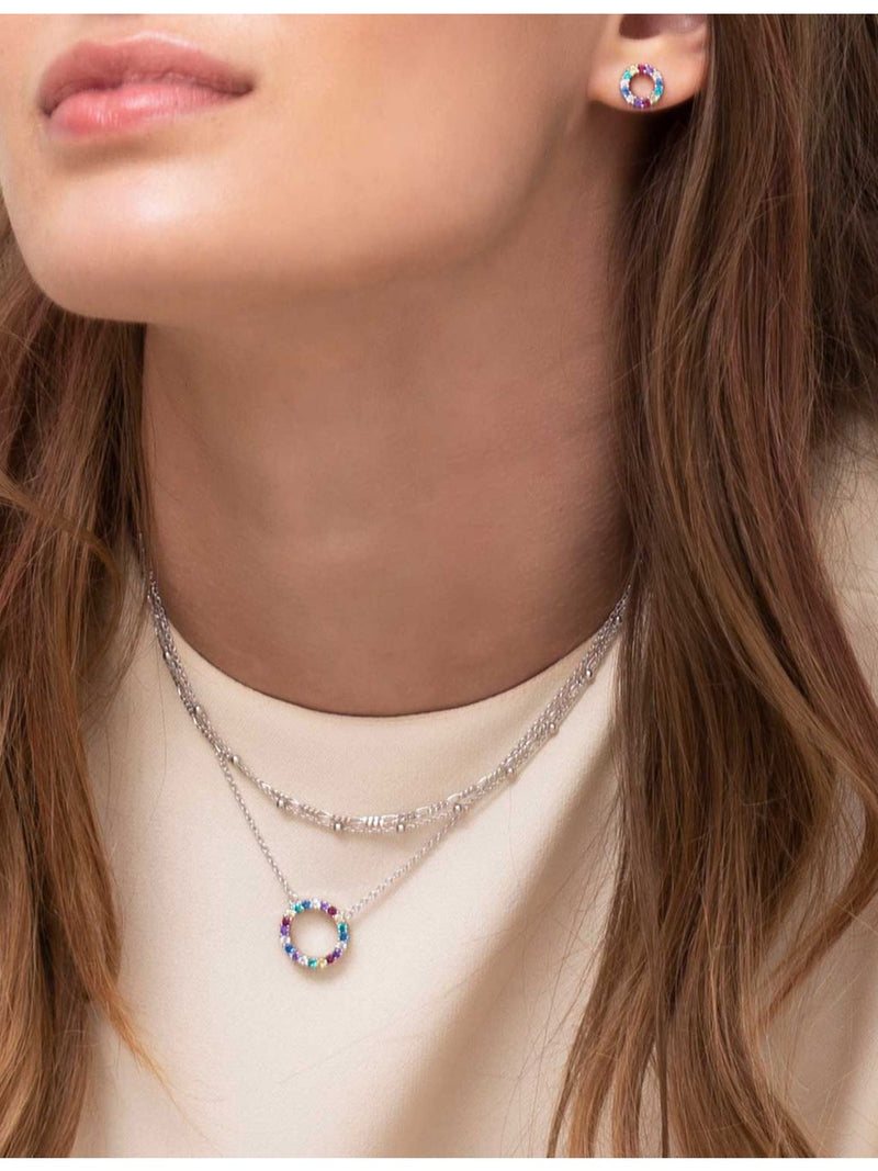 Sif Jakobs sterling silver and zirconia pendant necklace 23mm, UK version