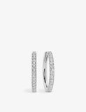 Sif Jakobs Ellera Grande Sterling Silver and Zirconia Hoop Earrings 2cm