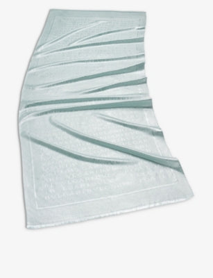 Bvlgari Lettere Maxi silk and wool-blend scarf 70x180cm, UK version
