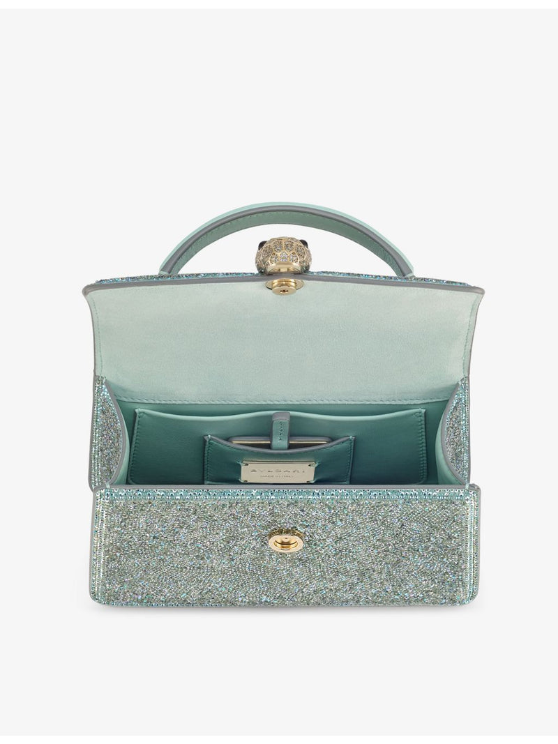 Bvlgari Serpenti Forever mini suede handbag with crystal embellishment (British brand)