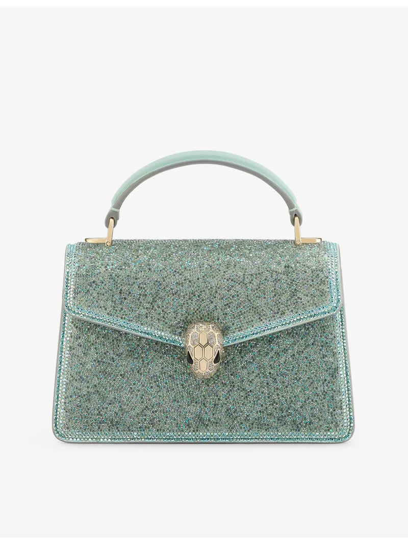 Bvlgari Serpenti Forever mini suede handbag with crystal embellishment (British brand)