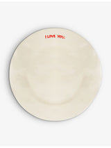 selfridges anna + nina I Love You Ceramic Breakfast Plate 22cm- Buy online at McGrocer