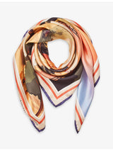 selfridges Aspinal of London Graphic-Print Branded Silk Scarf 90cm- Buy online at McGrocer