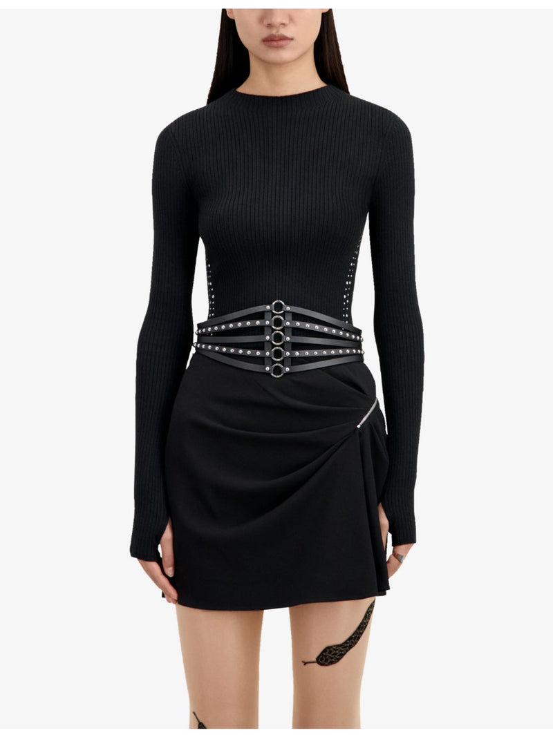 The Kooples stud-embellished leather corset belt (British brand)