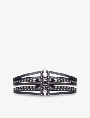 The Kooples Stud-Embellished Leather Corset Belt Width 11cm