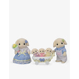 Sylvanian Families Flora Rabbit Family playset with baby carriage - British product