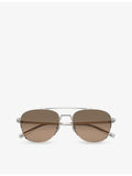 Oliver Peoples Rivetti pilot titanium sunglasses with 5.5cm lenses (British brand)