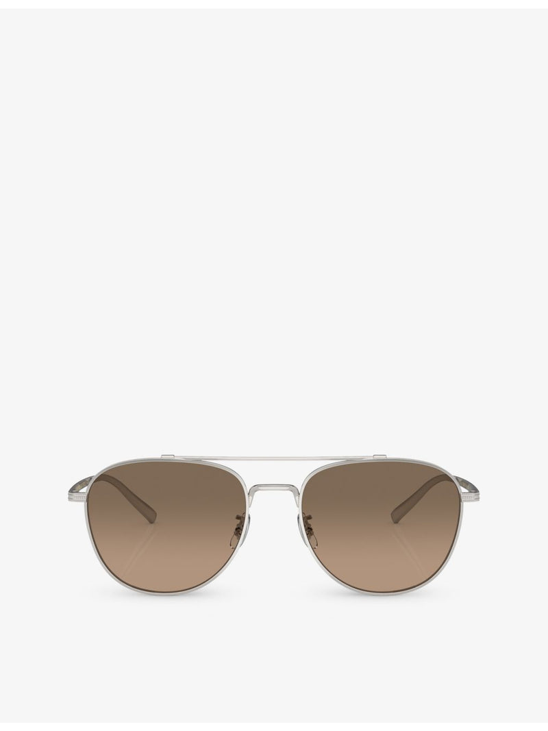 Oliver Peoples Rivetti pilot titanium sunglasses with 5.5cm lenses (British brand)