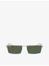 selfridges Ray-Ban Emy Rectangular-Frame Metal Sunglasses- Buy online at McGrocer