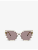 selfridges Swarovski SK6016 Irregular-Frame Acetate Sunglasses- Buy online at McGrocer